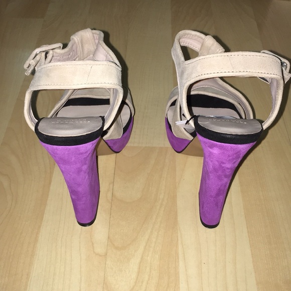 Zara genuine leather color block heels size 6 NEW - Picture 3 of 7